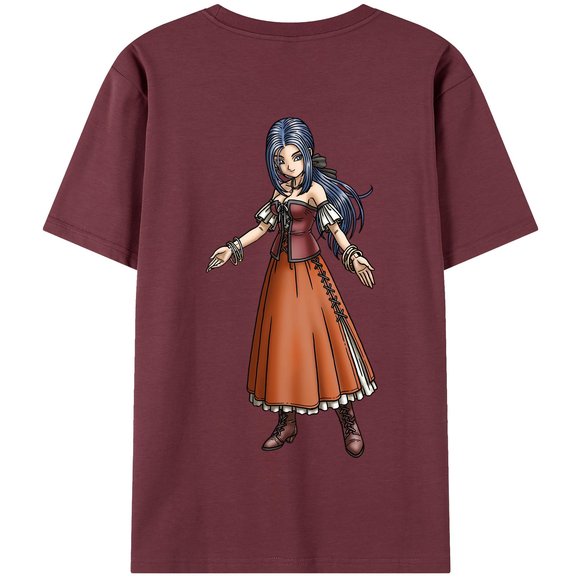 （画像用） ドラゴンクエスト Doragon Kuesuto Dragon Quest 綿100％半袖Tシャツ（背面プリント）